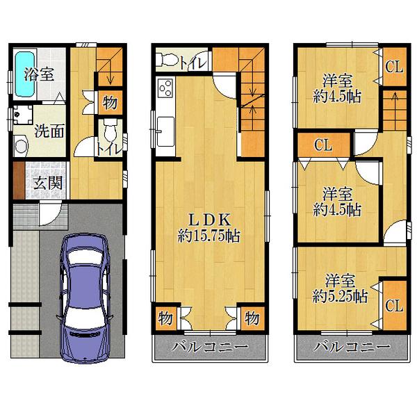 Floor plan. 24,800,000 yen, 3LDK, Land area 59.85 sq m , Building area 82.62 sq m