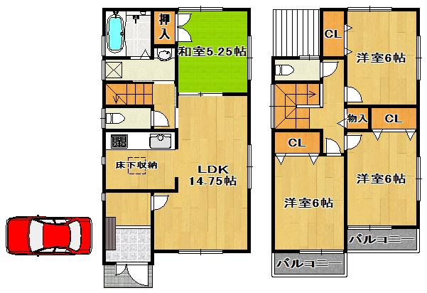 Floor plan. (No. 3 locations), Price 30,800,000 yen, 4LDK, Land area 112.32 sq m , Building area 92.34 sq m