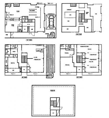 Floor plan. 85,800,000 yen, 5LDK+S, Land area 190.67 sq m , Building area 399.34 sq m