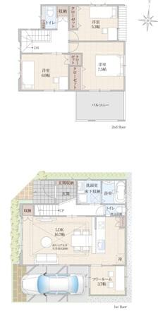 Floor plan. (No. 27 locations), Price 42,800,000 yen, 3LDK+S, Land area 80.54 sq m , Building area 93.95 sq m