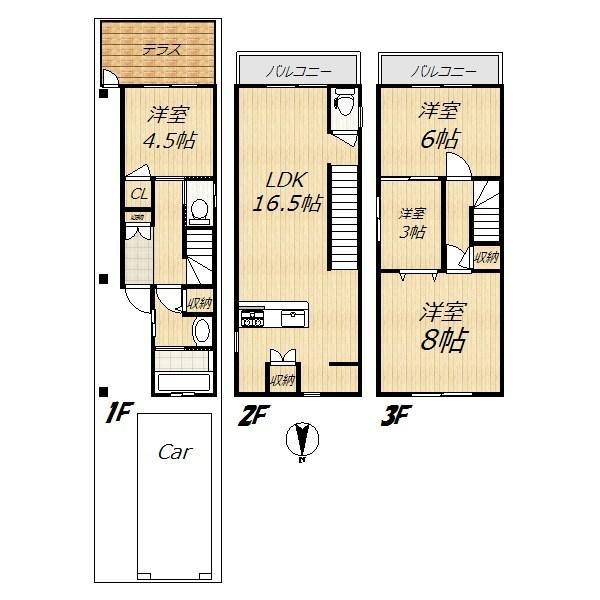Floor plan. 24,300,000 yen, 4LDK, Land area 71.12 sq m , Building area 86.94 sq m