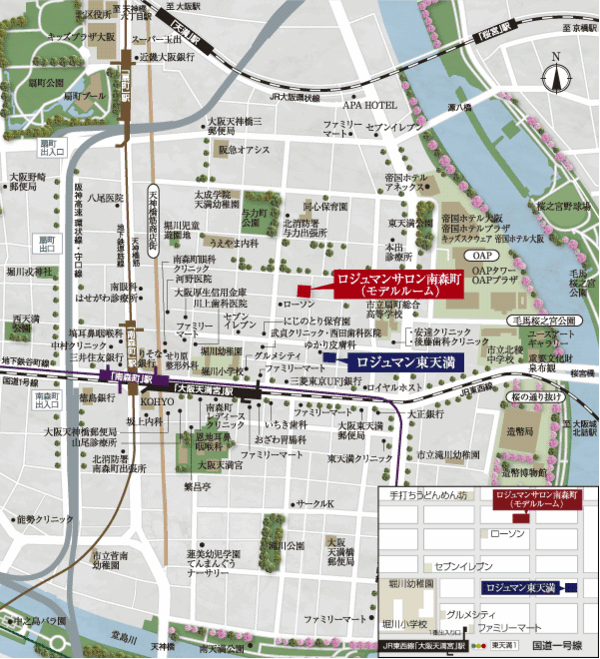 Surrounding environment. local ・ Russia Ju Man Salon Minamimorimachi (Model Room) guide map