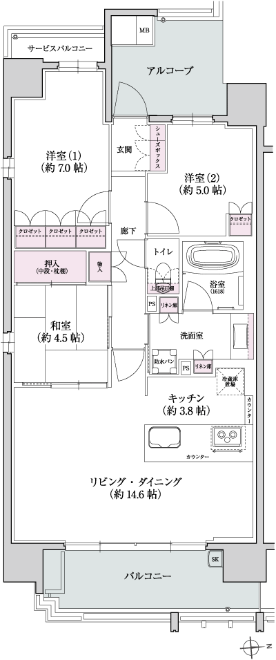 Floor: 3LDK, occupied area: 78.52 sq m, Price: 41,452,000 yen