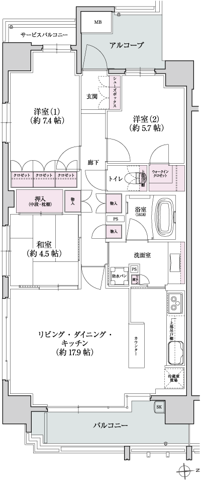 Floor: 3LDK, the area occupied: 82.5 sq m, Price: 52,802,000 yen