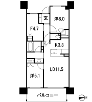 Floor: 2LDK + F, the area occupied: 65.59 sq m, Price: 39,119,000 yen