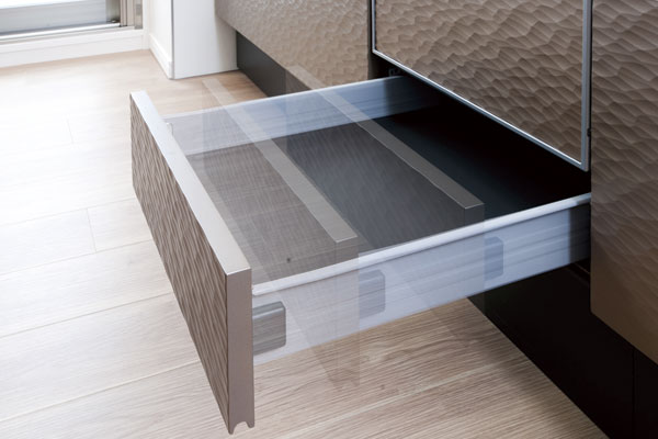 Kitchen.  [Soft-close function with slide storage] Equipped with a "soft-close function" close to slowly quiet to slide storage. You soften the impact sound when the door is closed (same specifications)