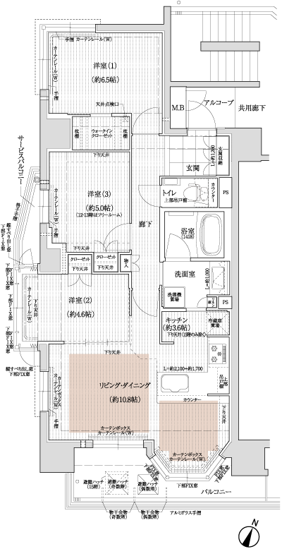 Floor: 3LDK, occupied area: 70.71 sq m, Price: 45.5 million yen