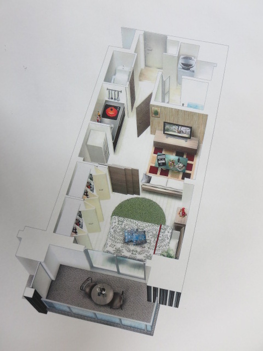 Living and room. Rendering