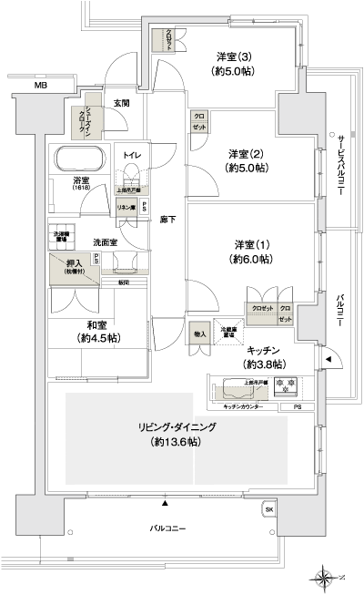 Floor: 4LDK, occupied area: 84.18 sq m, Price: 47,100,000 yen ~ 48,900,000 yen