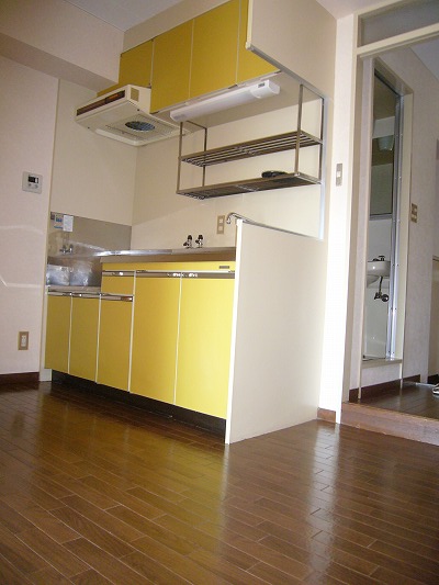 Kitchen. Gas stove is installed OK in the spread of the kitchen