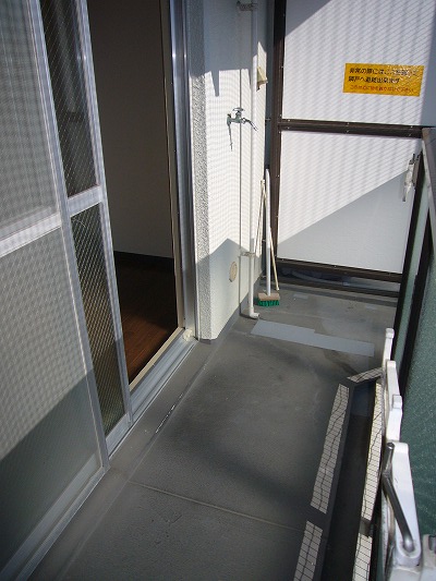 Balcony. Washing machine is put in the wide veranda! 