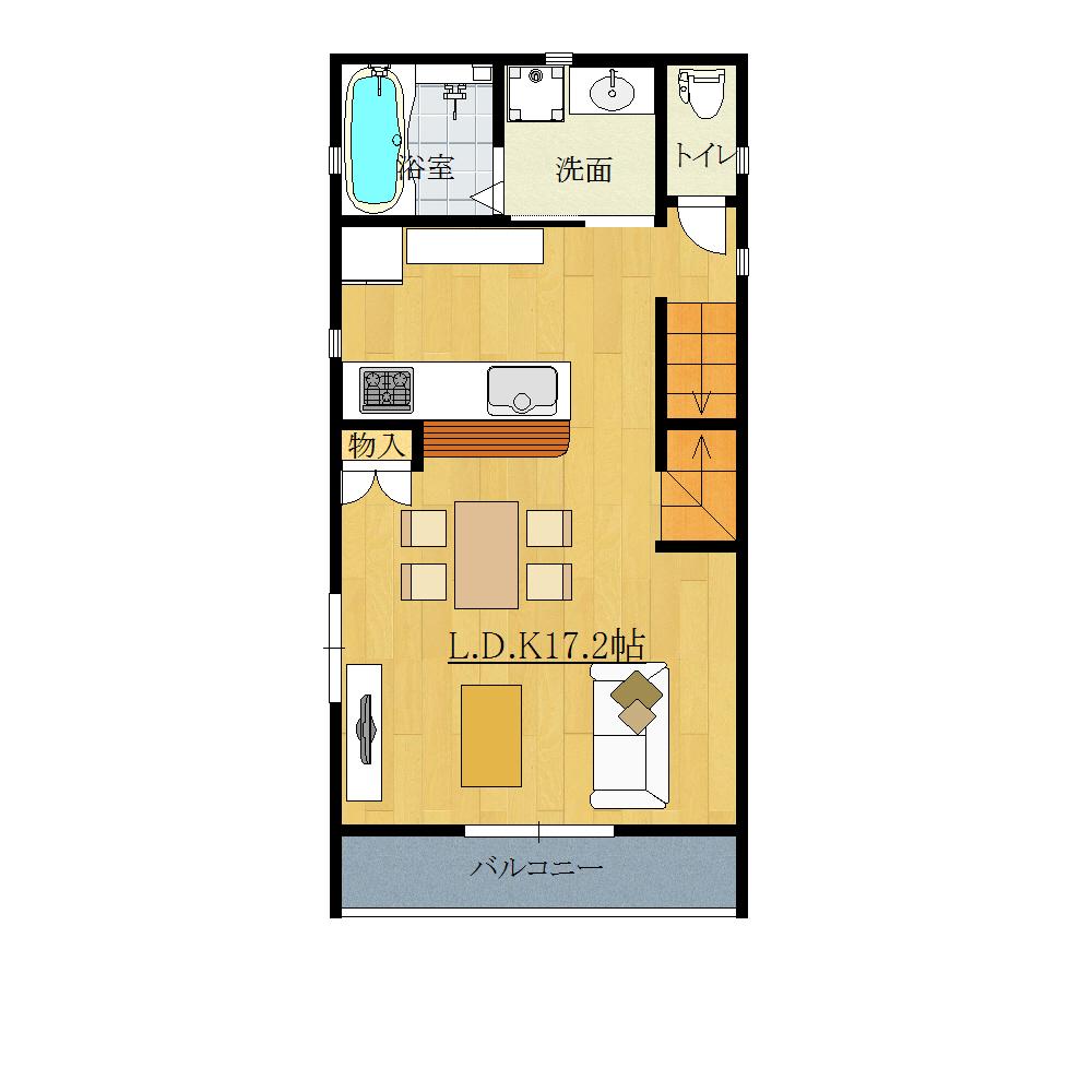 Building plan example (floor plan). Building plan example 2-floor plan view 39.33 sq m