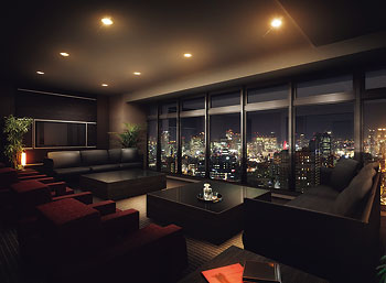 Buildings and facilities. 34th floor of the "Sky Lounge" (lounge side). Fun Mel to your heart's content the downtown vista spread, Luxurious space of the tower unique (surcharge. Window outside of the vista CG synthesis of views photos of local height of about 110m. In fact a slightly different)