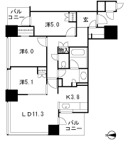 Floor: 3LDK, occupied area: 76.08 sq m, price: 45 million yen