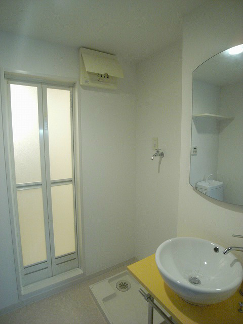 Washroom. It is very fashionable wash basin, such as designer.