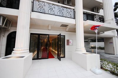 Building appearance. Front door