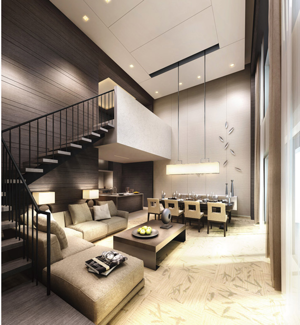 Shared facilities.  [Guest Room "Azure"] Reflection is empty blue of the walls and ceiling to be a two-layer blow, It will change the atmosphere over time. Bedroom 25th floor, Kitchen and dining and living space is on the 24th floor (Rendering ※ Use fee Yes)