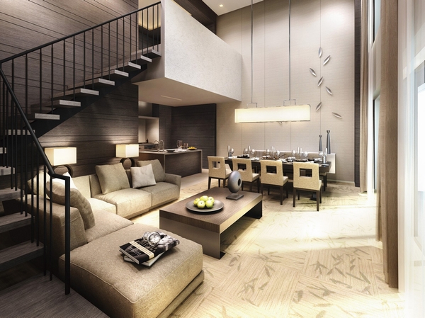  [Guest Room & Banquet Room] To family and friends, Set up a guest room to provide relaxation, such as a stay in a luxury hotel in two places. The 24th floor is a maisonette, which is also a party room. 24-floor guest room Rendering