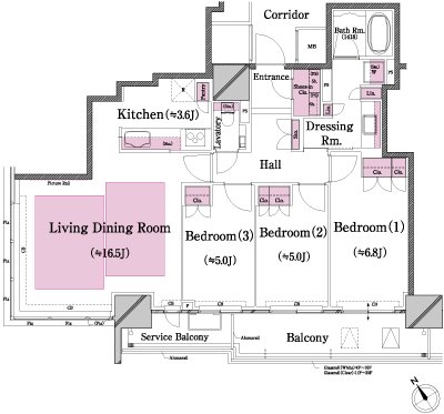 Floor: 3LDK, occupied area: 84.18 sq m, Price: 60,999,029 yen ・ 61,508,203 yen