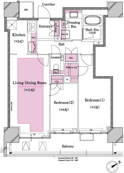 Floor: 2LDK, occupied area: 64.25 sq m, Price: 40,122,901 yen