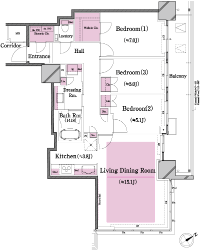 Floor: 3LDK, occupied area: 86.34 sq m, Price: 57,638,483 yen ~ 69,247,646 yen
