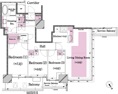 Floor: 3LDK, occupied area: 80.77 sq m, Price: 58,962,333 yen ~ 67,720,124 yen
