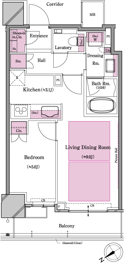Floor: 1LDK, occupied area: 42.13 sq m, Price: 34,318,318 yen ・ 34,420,154 yen
