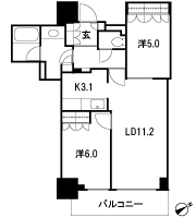 Floor: 2LDK, occupied area: 58.98 sq m, Price: 36,253,178 yen ~ 37,882,536 yen
