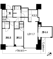 Floor: 3LDK, occupied area: 73.52 sq m, Price: 46,640,327 yen