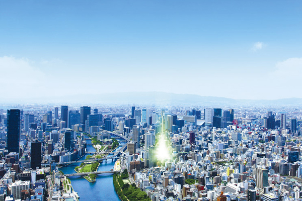 Surrounding environment. From Umeda about 1.4km. Using the multi-access, Sometimes I go out on the bike and walking work, Holiday relax in Nakanoshima .... Rich taste luxury living in the city center ( ※ 2012.12 CG synthesis and local position in Aerial shooting. In fact a slightly different)