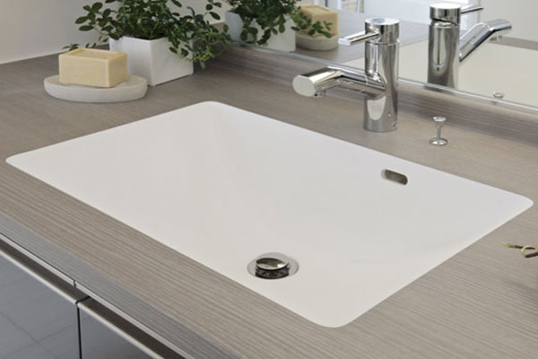 Bathing-wash room.  [Stylish counter] Counter, Integrated melamine post form counters and artificial marble bowl in the seamless processing. Inconspicuous seams of the top plate and bowl, For dirt accumulation there is no, Keep clean and beauty (same specifications)