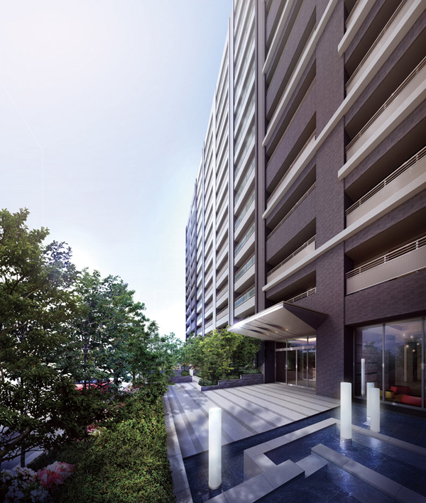 Buildings and facilities. Facade design, A wall that is a sense of volume of out Paul in the segment due to diversity and small eaves of the handrail shape to have a change, It represents the sophistication and individuality. Color ring tones and dark color that represents the brightest white and pride, It represents the warm tiles of expression, It has been finished to a modern taste and timeless (Exterior view)