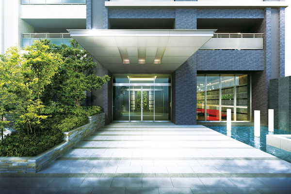 Buildings and facilities. Form a promenade the green and water theme as invited into the woods. It creates an oasis coat with comfort and moisture (Oasis Court Rendering)