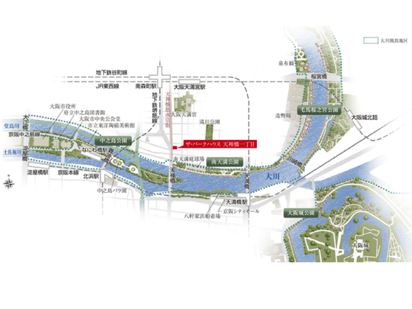 Surrounding environment. Local peripheral illustrated map (published illustrations per brief map, Roads and buildings are omitted, There is a facility)