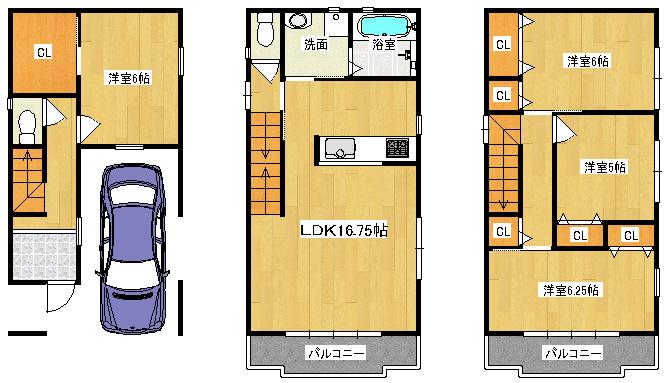 Floor plan. 29,800,000 yen, 4LDK, Land area 61.29 sq m , Building area 99.62 sq m ◆ Floor plan
