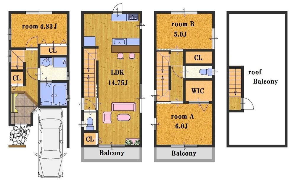 Floor plan. 26,800,000 yen, 3LDK, Land area 50.62 sq m , Building area 93.15 sq m