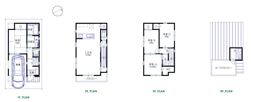 Other building plan example. Building plan example (A No. land) Building Price 15,450,000 yen, Building area 96.48 sq m