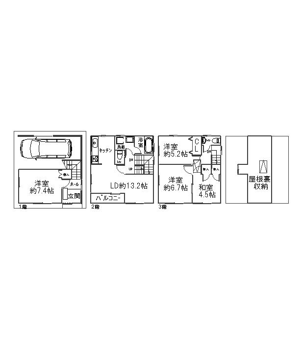 Floor plan. 25,800,000 yen, 4LDK, Land area 43.55 sq m , Building area 89.5 sq m