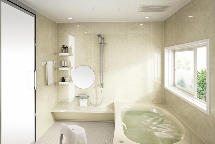 Bathroom. Example of construction Spacious bathroom one tsubo type, Guests can relax slowly stretched out foot.