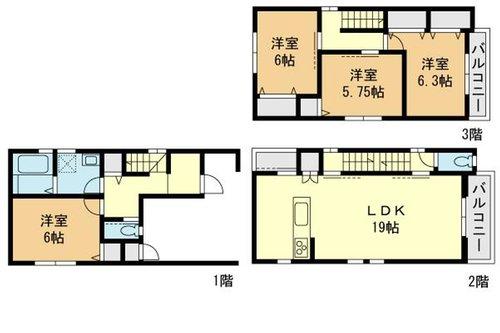 Floor plan. 35,800,000 yen, 4LDK, Land area 57.74 sq m , Building area 120.65 sq m