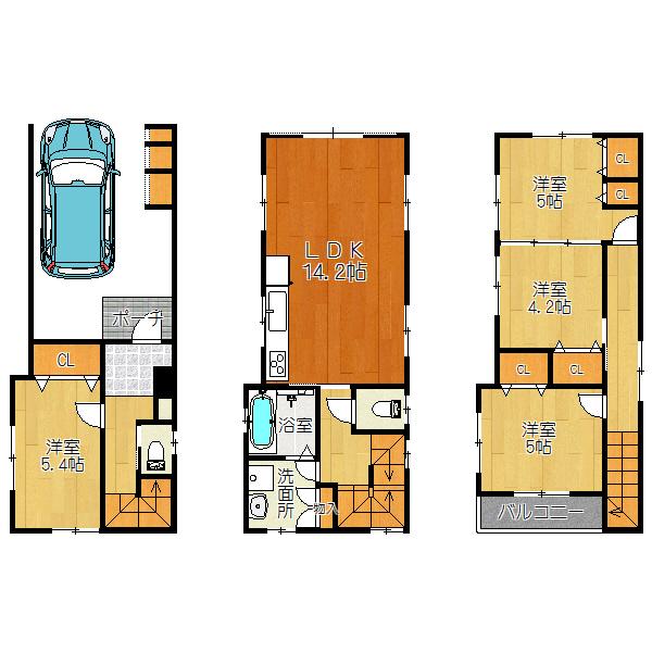 Floor plan. 32,800,000 yen, 4LDK, Land area 61.81 sq m , Building area 116.74 sq m