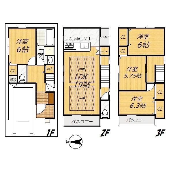 Floor plan. 35,800,000 yen, 4LDK, Land area 57.74 sq m , Building area 120.65 sq m