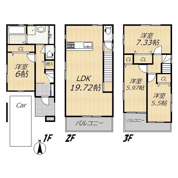Other building plan example. Three-story plan.