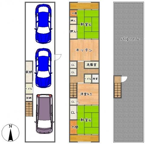 Floor plan. 21.5 million yen, 4K, Land area 85.95 sq m , Building area 130.59 sq m