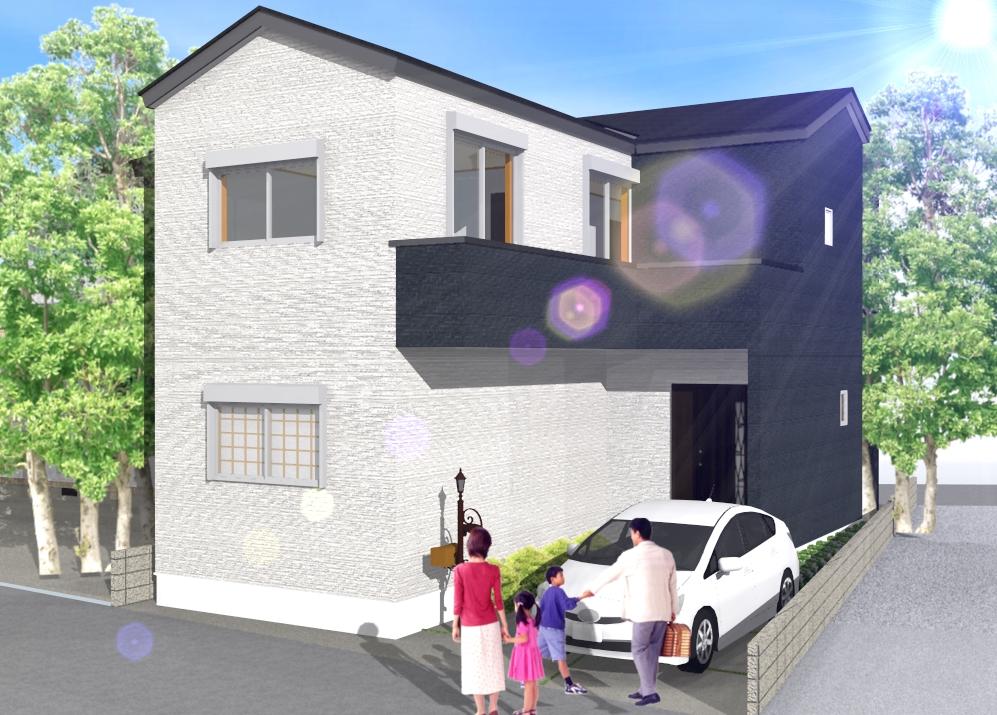 Building plan example (Perth ・ appearance). Two-story plan appearance image