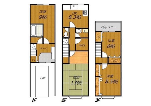 Floor plan. 25,800,000 yen, 4DK, Land area 56.06 sq m , Bright and there is a building area of ​​126.35 sq m bay window! 