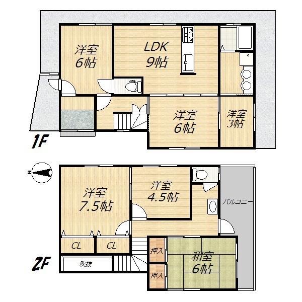 Floor plan. 19 million yen, 6LDK, Land area 109.31 sq m , Many building area 127.97 sq m window, Likely to spend even without cooler. 