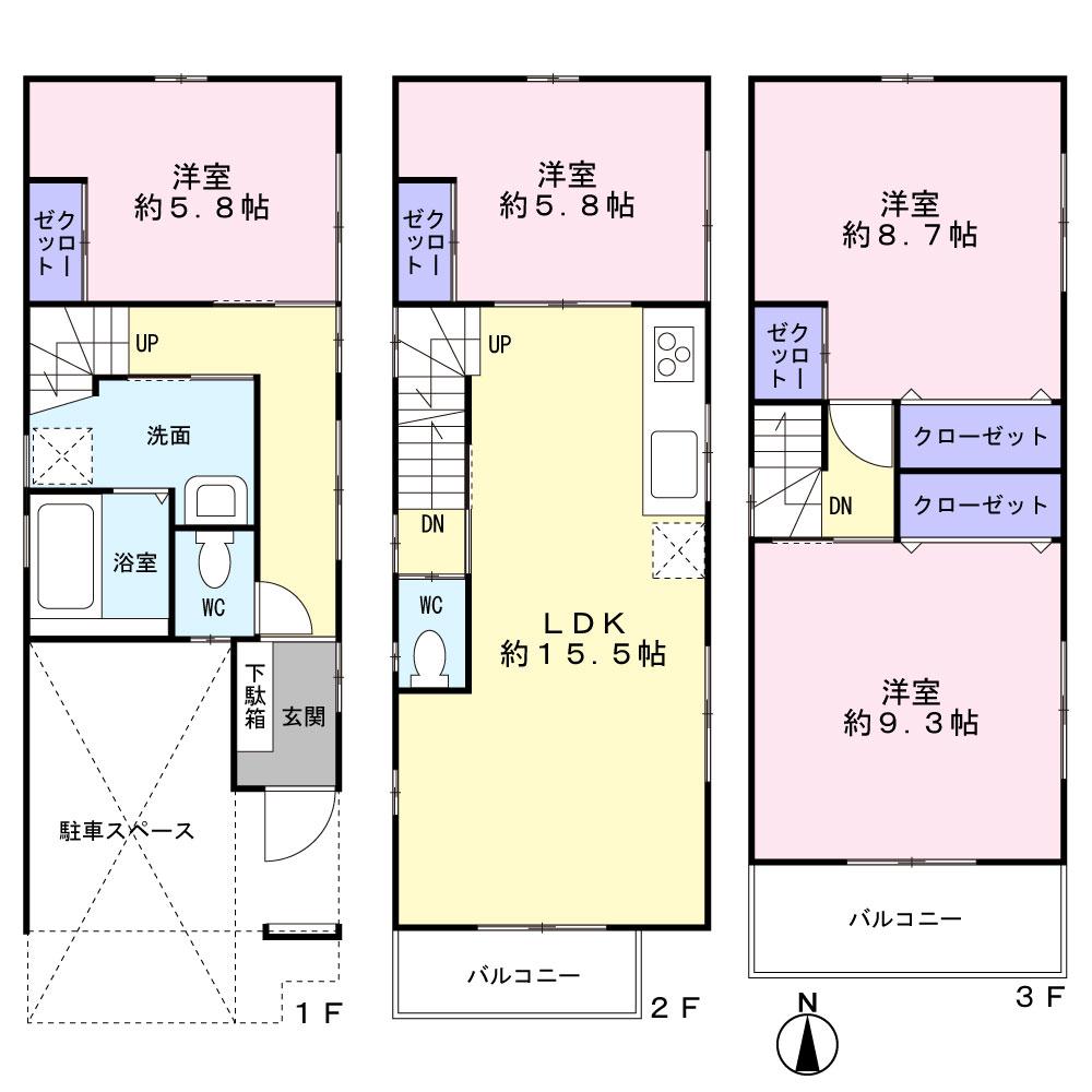 Floor plan. 31,800,000 yen, 4LDK, Land area 59.17 sq m , Building area 117.15 sq m