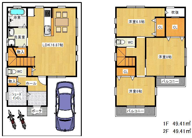 Other building plan example. Building plan example ( G No. land) Building Price Ten thousand yen, Building area sq m