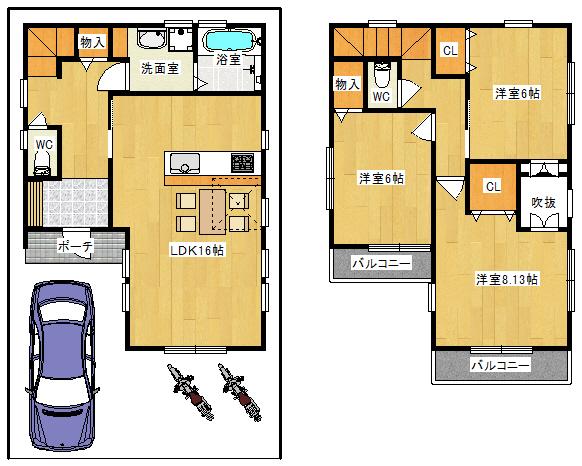 Other building plan example. Building plan example ( A No. land) Building Price Ten thousand yen, Building area sq m